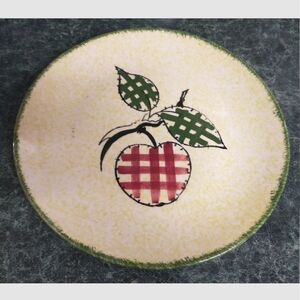 Vintage Blue Ridge Pottery 9.5" Dinner Plate GINGHAM APPLE